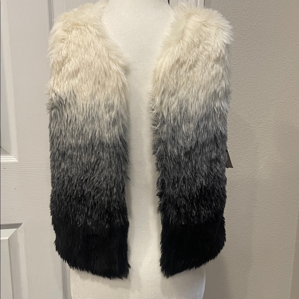 My Michelle Gray Faux Fur Vest